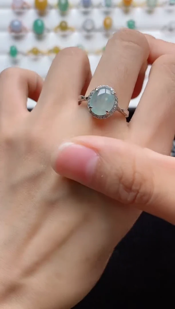 翡翠戒指银S925镶嵌..........