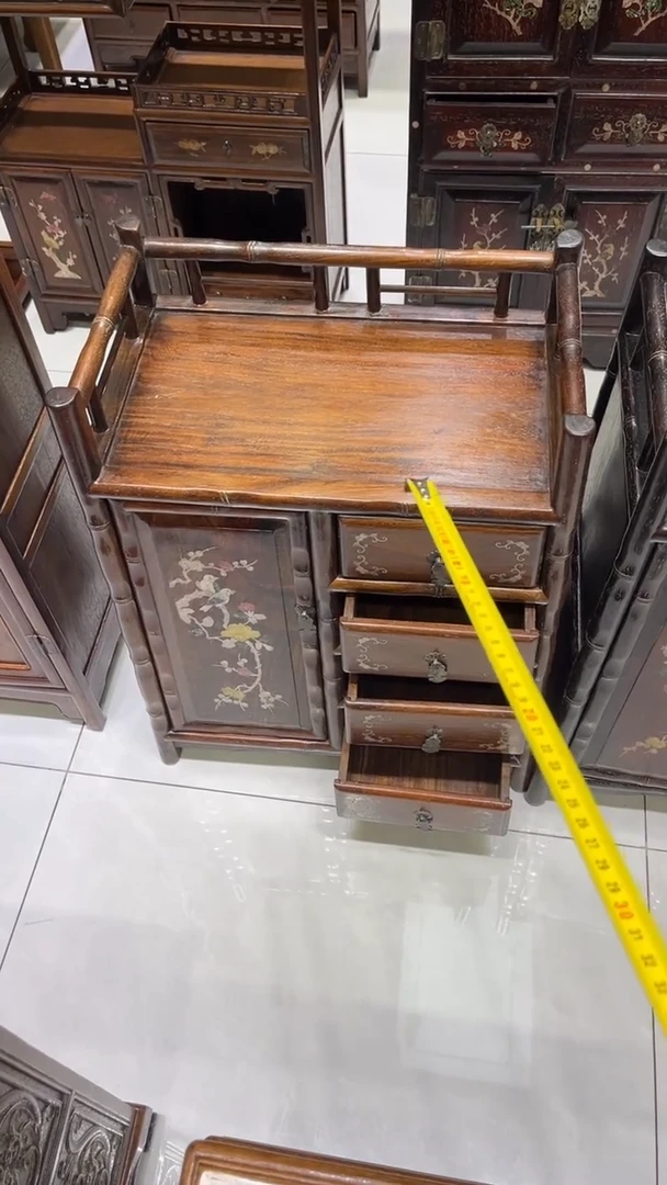 【闪购商品】木喜鹊登梅竹节茶水柜