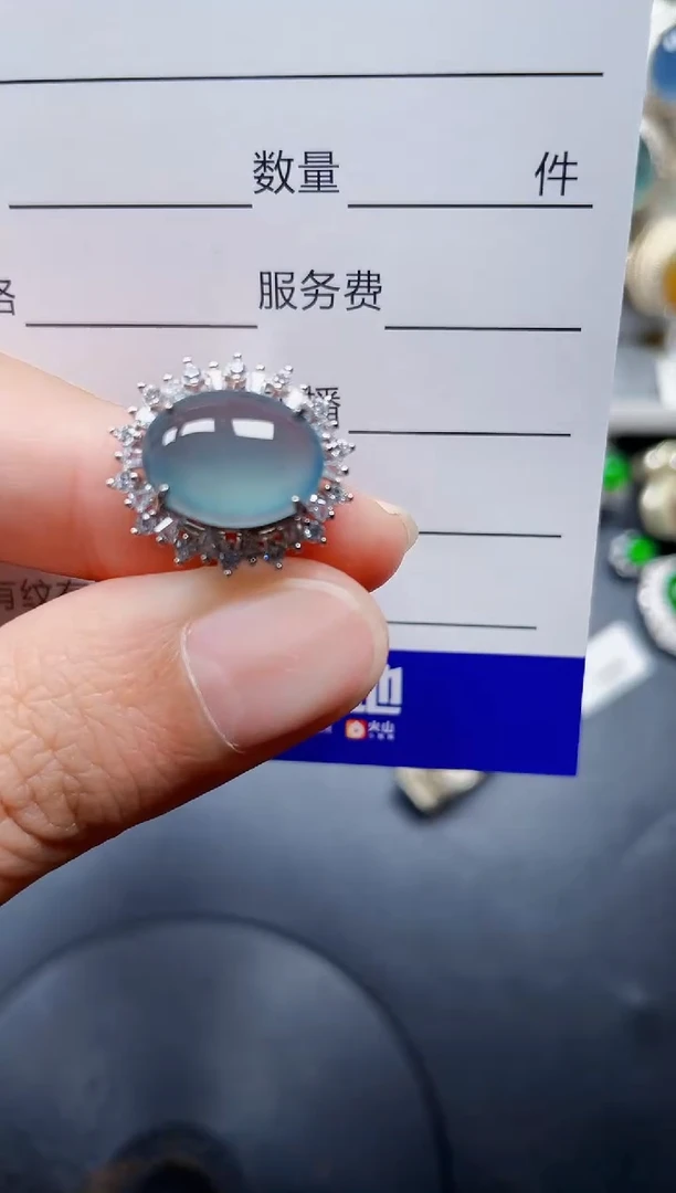 银S925镶嵌戒指翡翠164