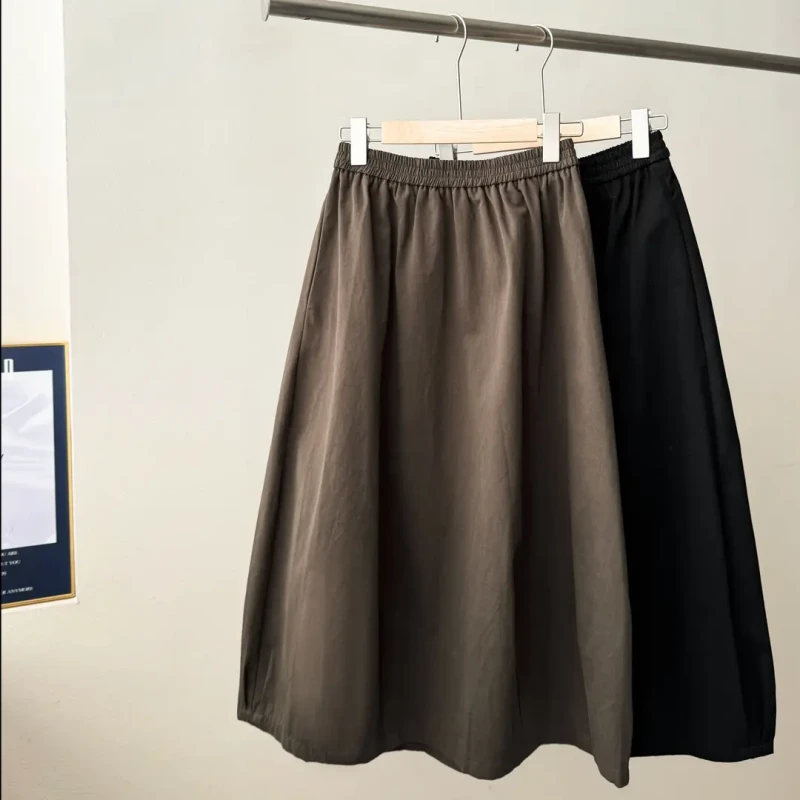 2025秋季新款时尚气质百搭松紧腰中长款花苞半身裙LK2505753