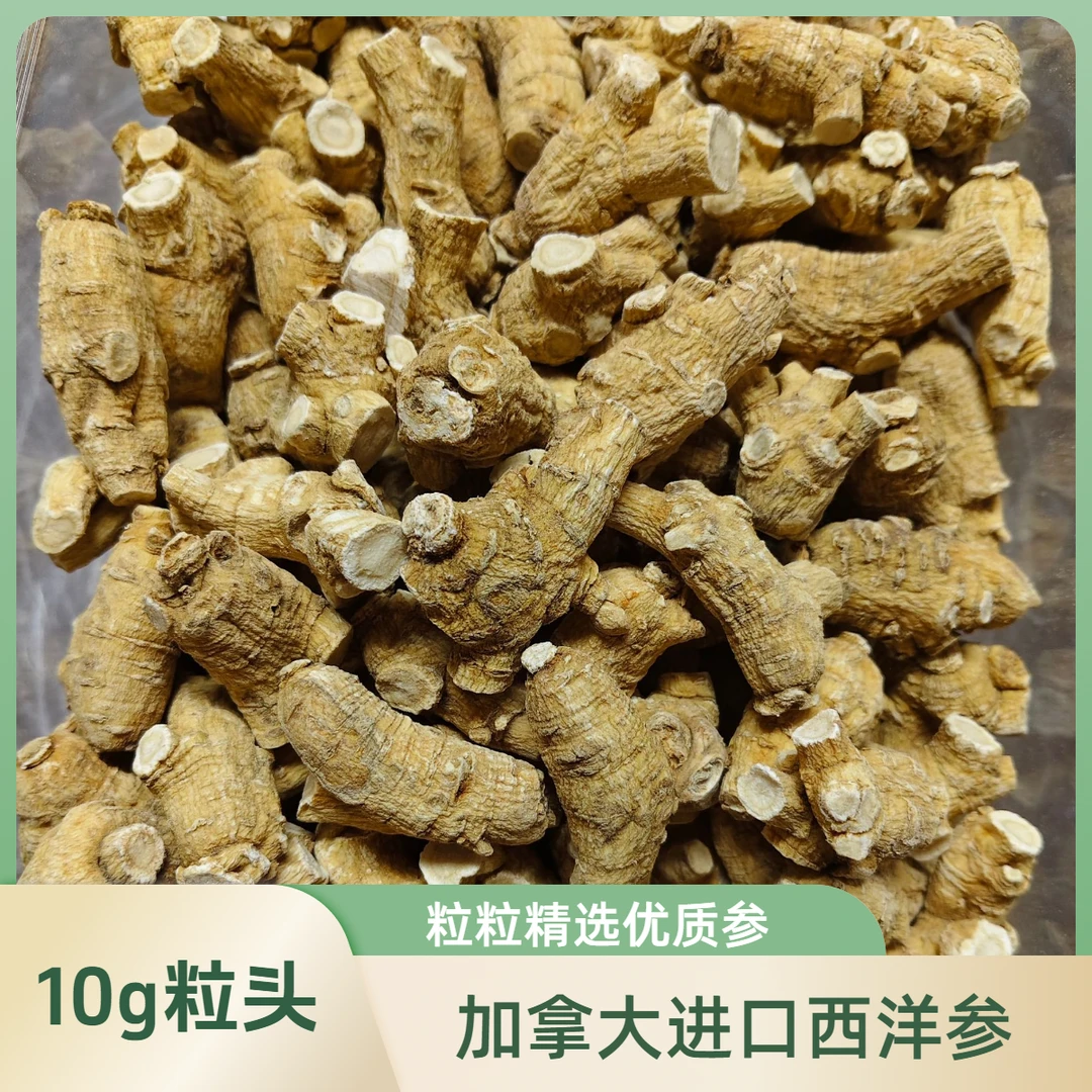 足龄西洋参粒头加拿大进口10g粒头参味浓郁可煲汤可切片打粉泡酒