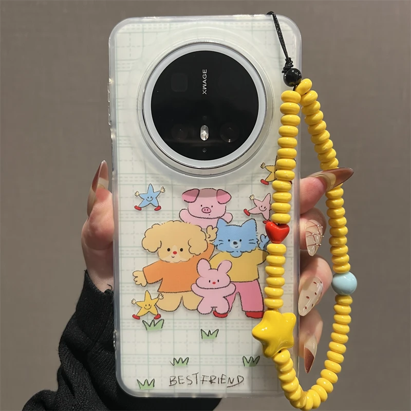 适用华为mate70pro+手机壳p70可爱格纹小动物彩色星星Mate60女款