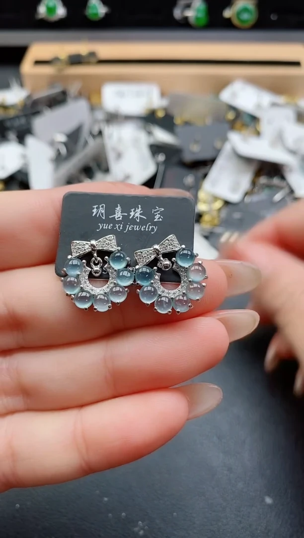 银S925镶嵌戒指翡翠1