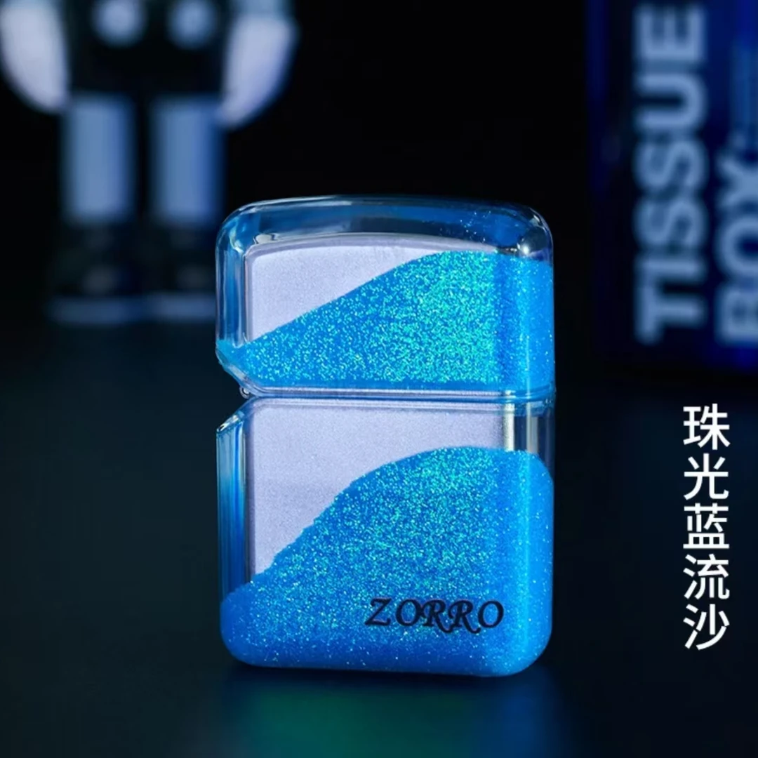 ZORRO夜光流沙煤油打火机创意网红防风煤油送朋友礼物荧光白
