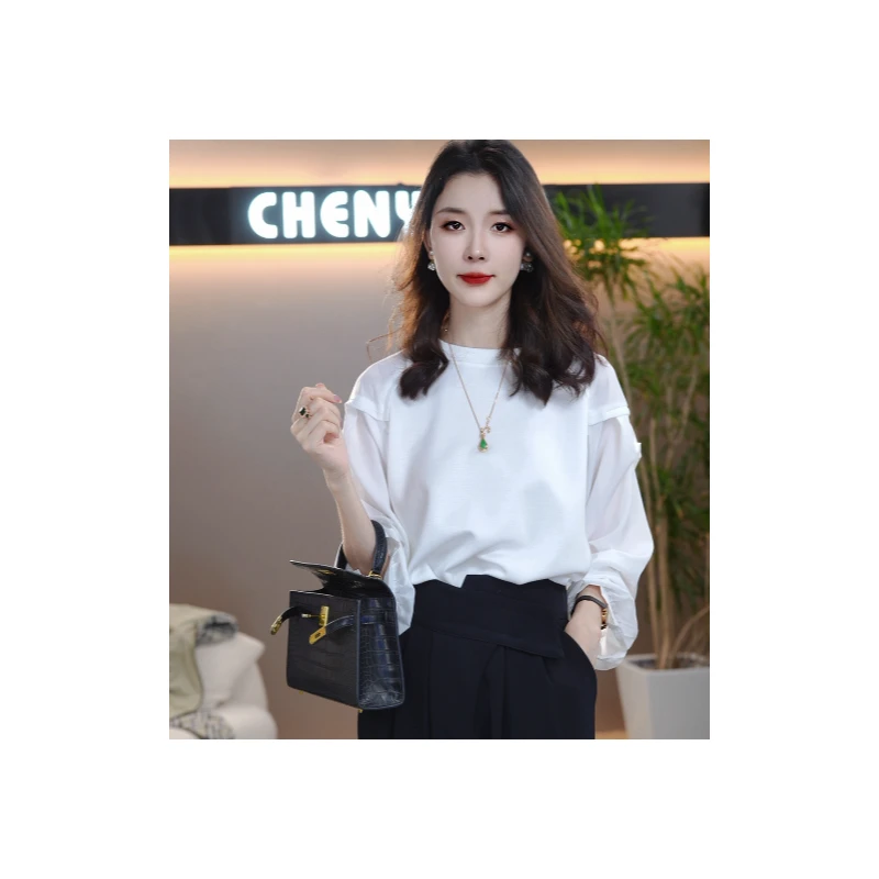 CYM1033法式小众白色衬衫上衣气质优雅宽松女