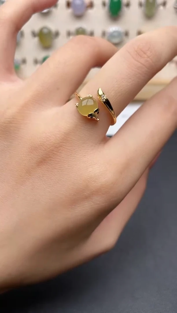 【闪购商品】翡翠戒指银S925镶嵌一物一证一礼盒