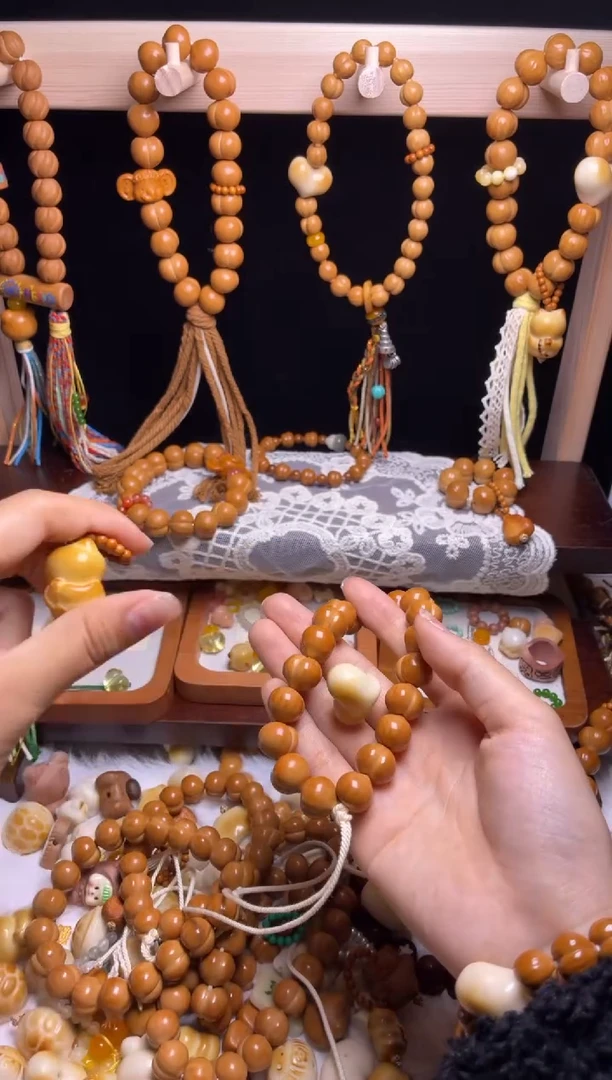 吊坠猴头核桃晚**?全品光面柯基黄跑环爱心悟道猫吊坠彩粉流苏