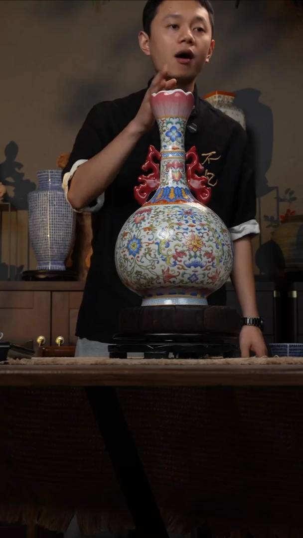 摆件WN问泥景德镇陶瓷花瓶摆件