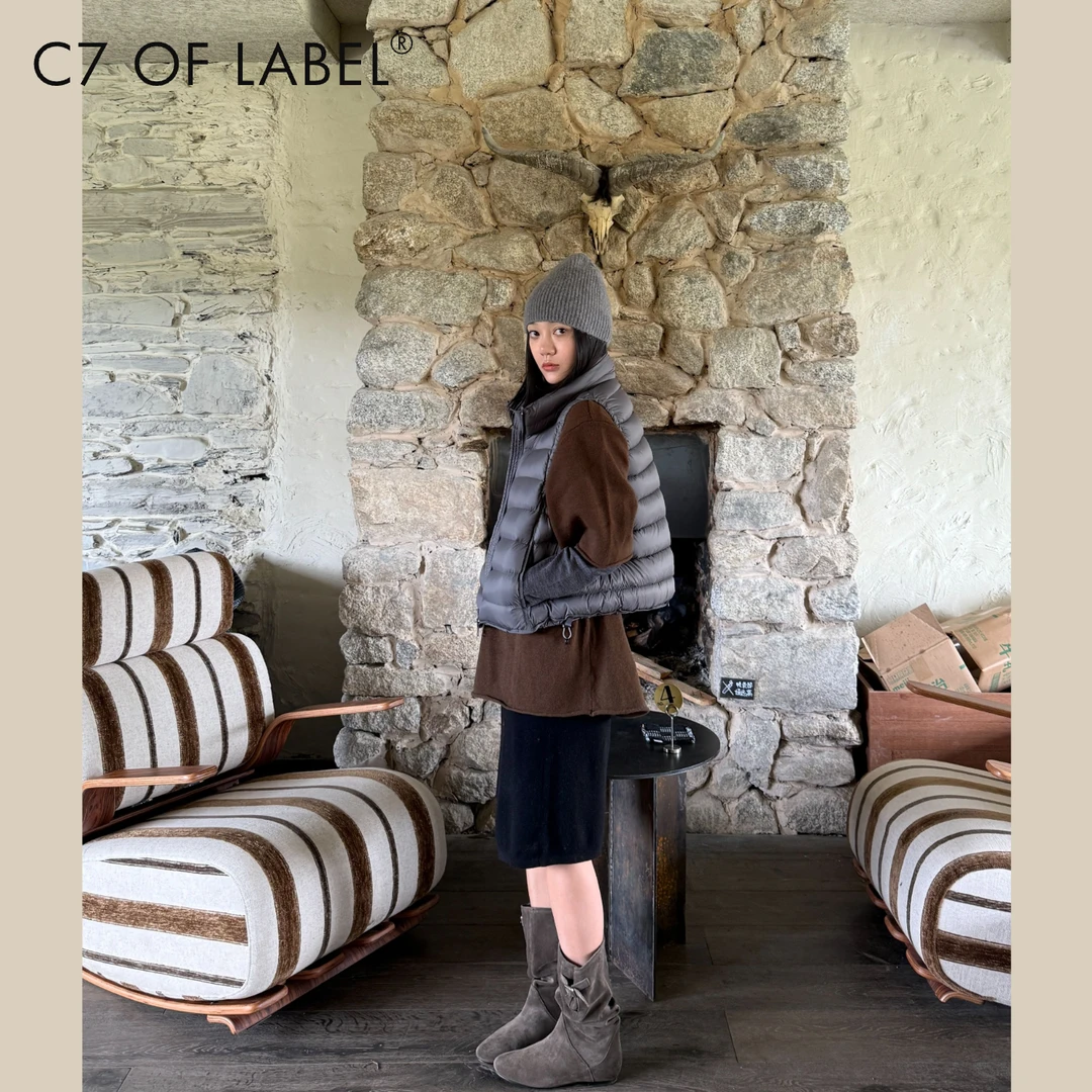【杜清秋专属】C7「烬暖」100%山羊绒 加厚鄂尔多斯宽条针织冷帽