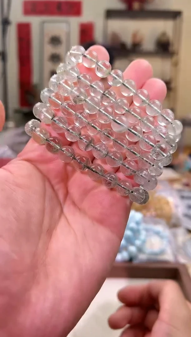 水晶手链未镶嵌9mm+绿幽灵（多样性发一）