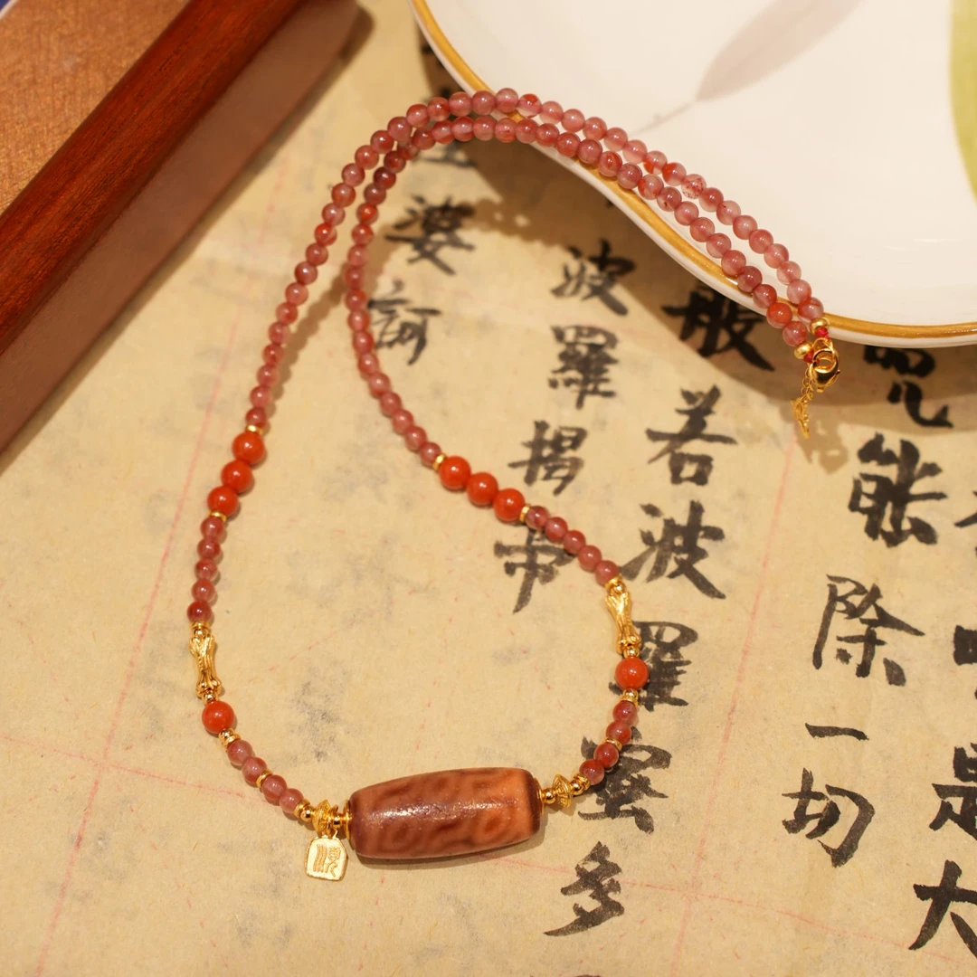 壹加安琪 | 金蟾凤九玛瑙项链多样性发货发其一