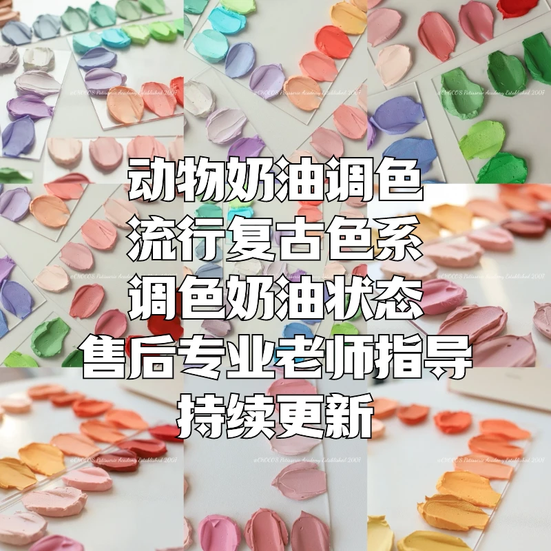 淡奶油蛋糕调色课程（调色方法，技巧，常用色系调色思路）