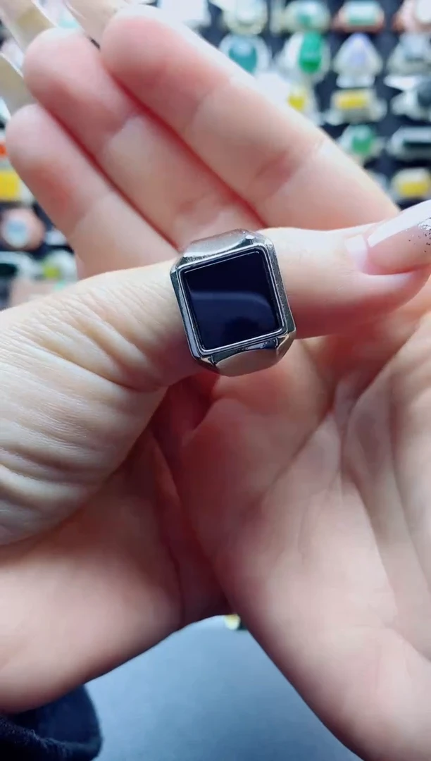 未镶嵌戒指翡翠关****儿天然翡翠A货男戒