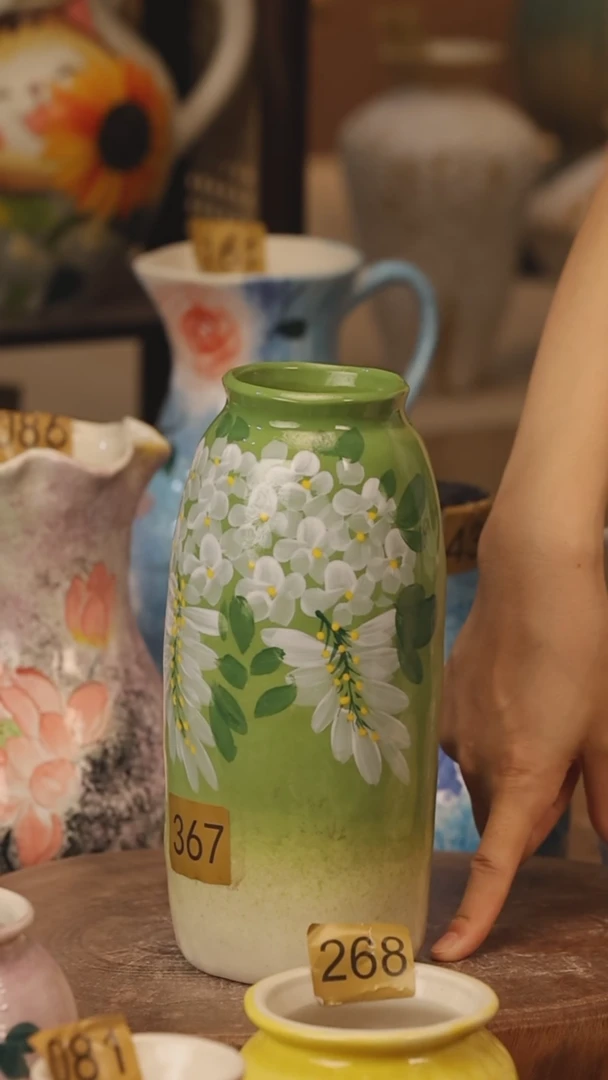 陶瓷367景德镇设计师手作花器摆件侘寂风