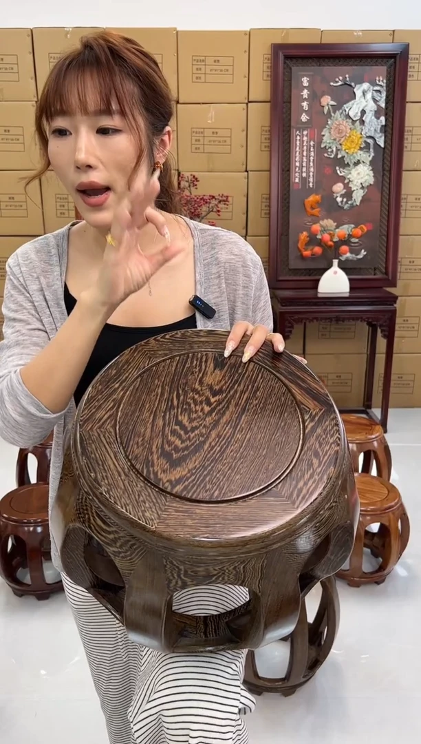 鸡翅木类坐具国标鸡翅木小号鼓凳假一赔四