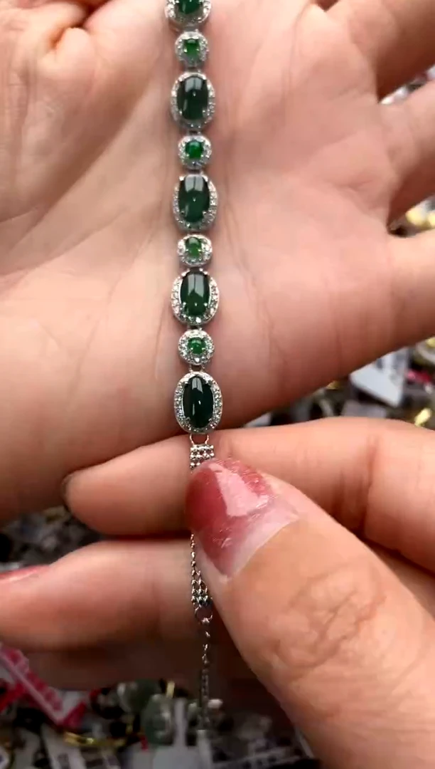 【闪购商品】翡翠戒指银S925镶嵌999999    6