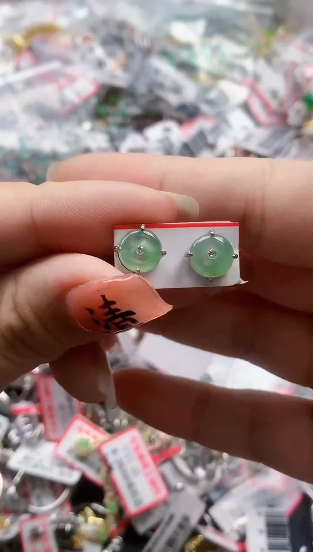 银S925镶嵌戒指翡翠天然A货缅甸翡翠