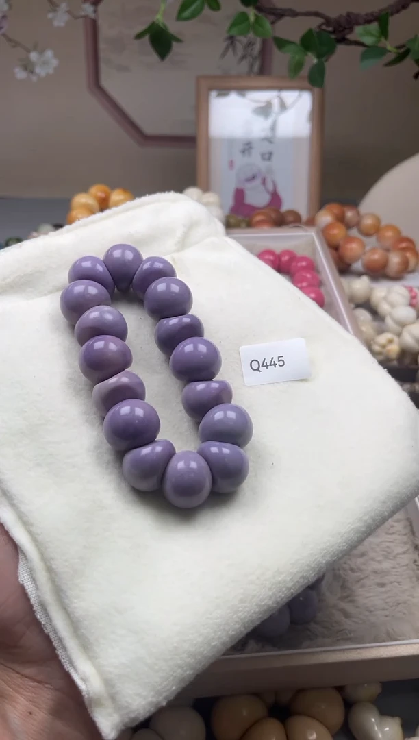 手串菩提根/象牙果花**?Q445牙果蒜瓣21+mm一串通货