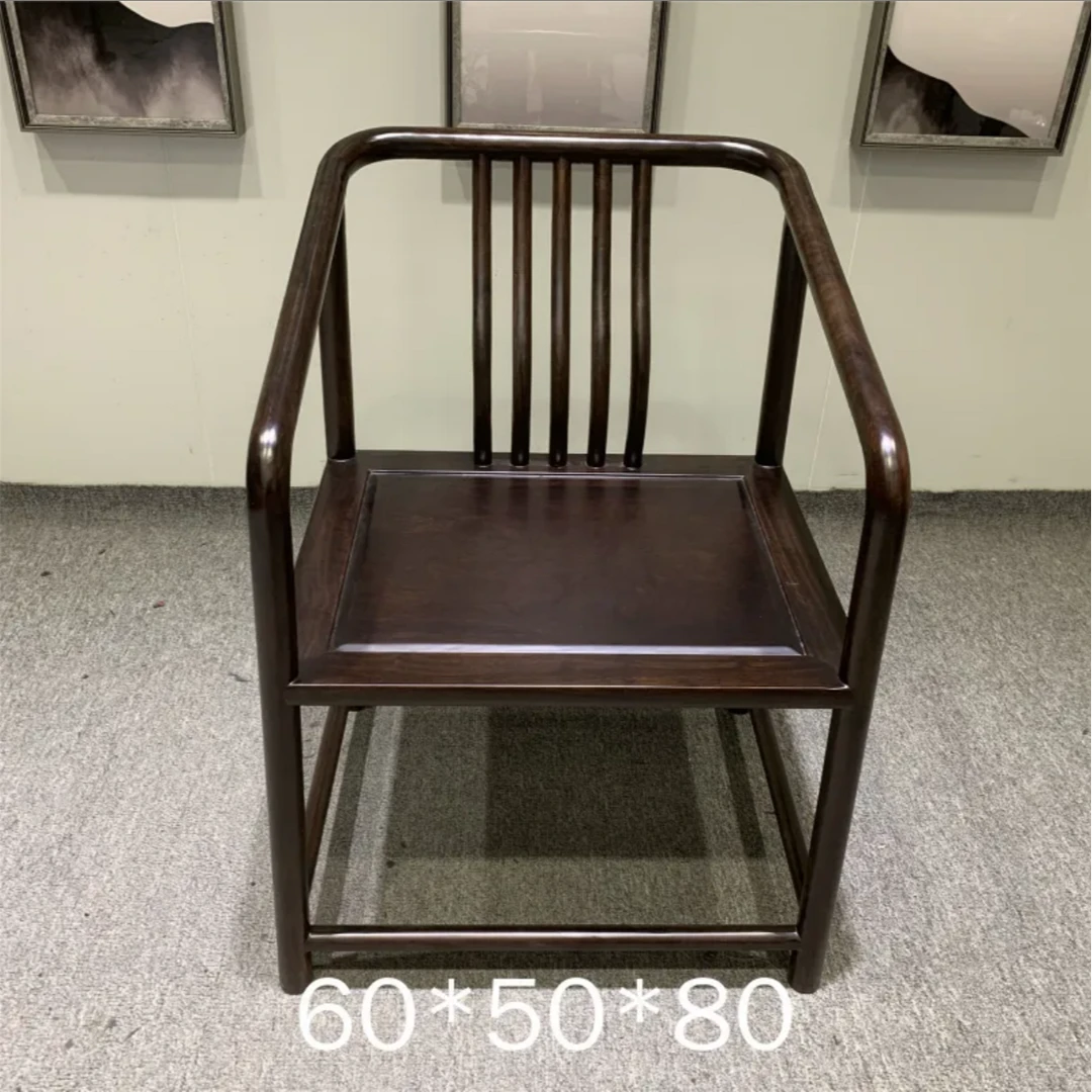 刚果黑檀老料大板桌茶椅禅意客椅简约高尚靠背舒适多用型椅子