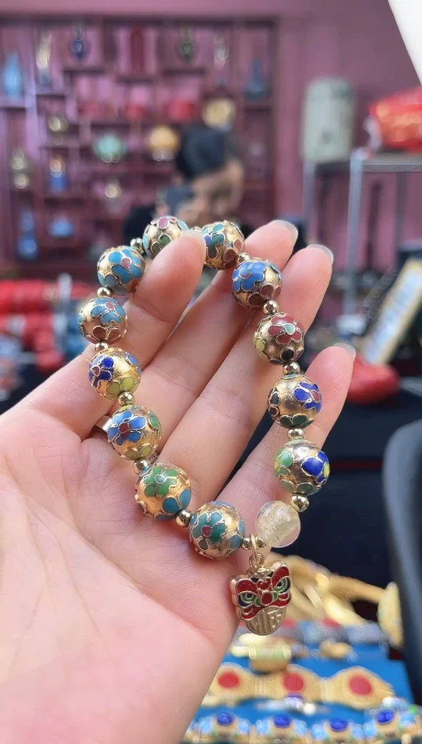非遗 景泰蓝手串 金地 工美1.2