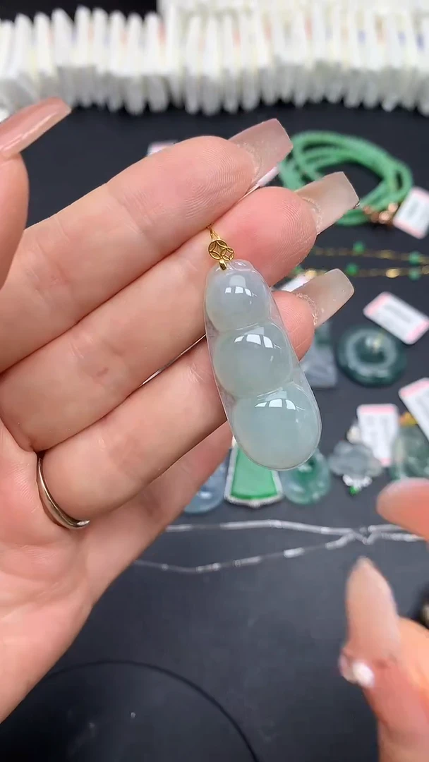 翡翠18K金镶嵌吊坠(不含链)MS193184
