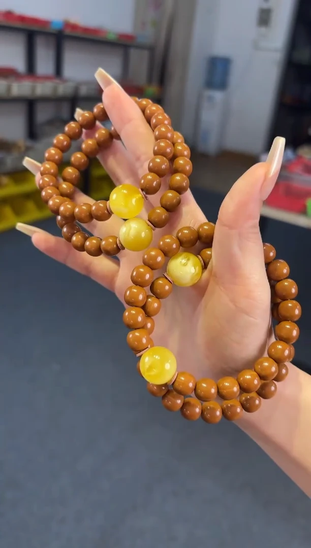 手链蜜蜡未镶嵌  9mm猴头老型蜜蜡【云端】多样性其一