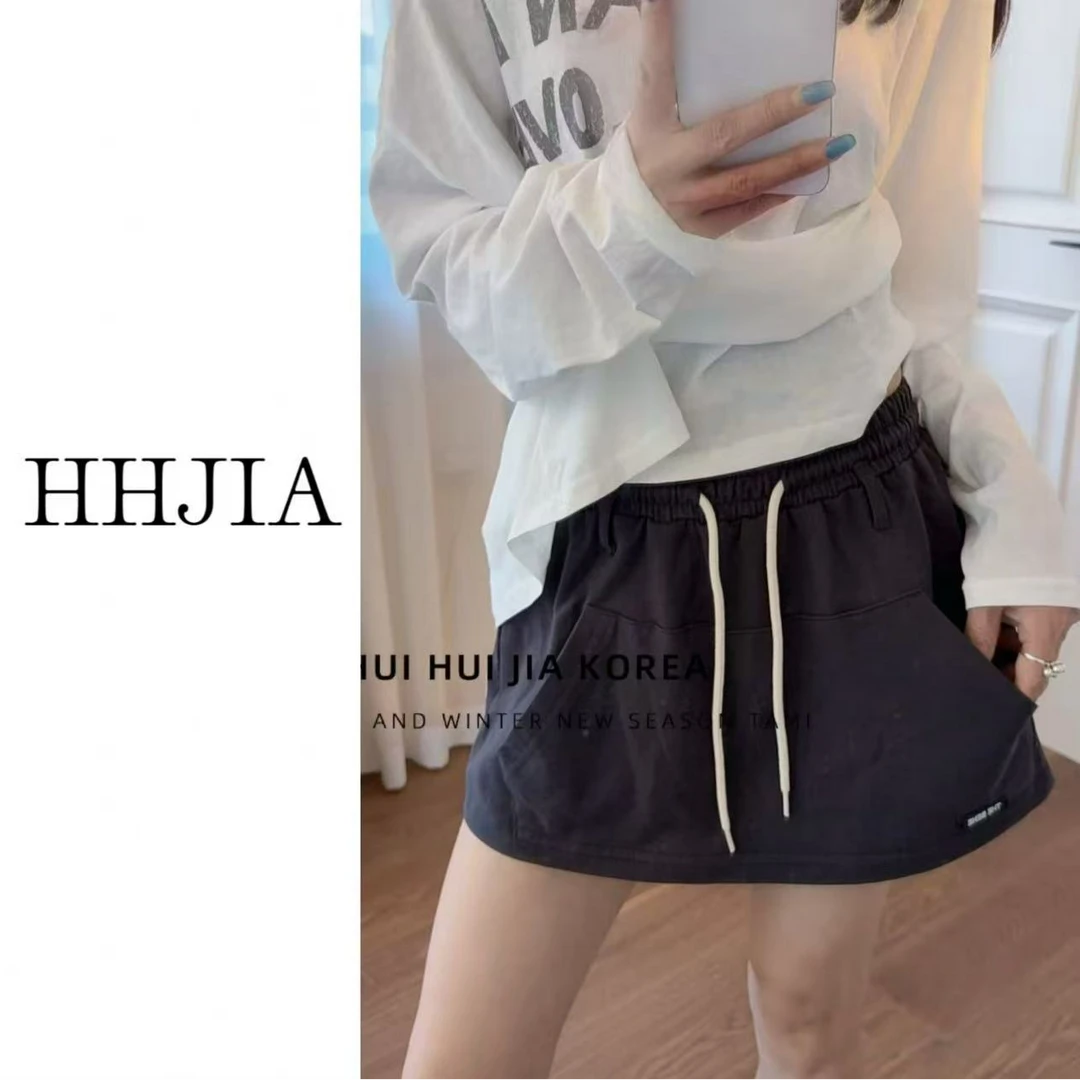【慧慧家】韩国.2025定制款 韩系时尚运动款抽绳小裙裤