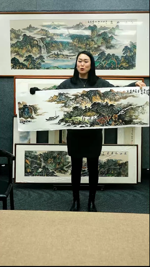 【闪购商品】国画173*53唐鹏高老师山水带框