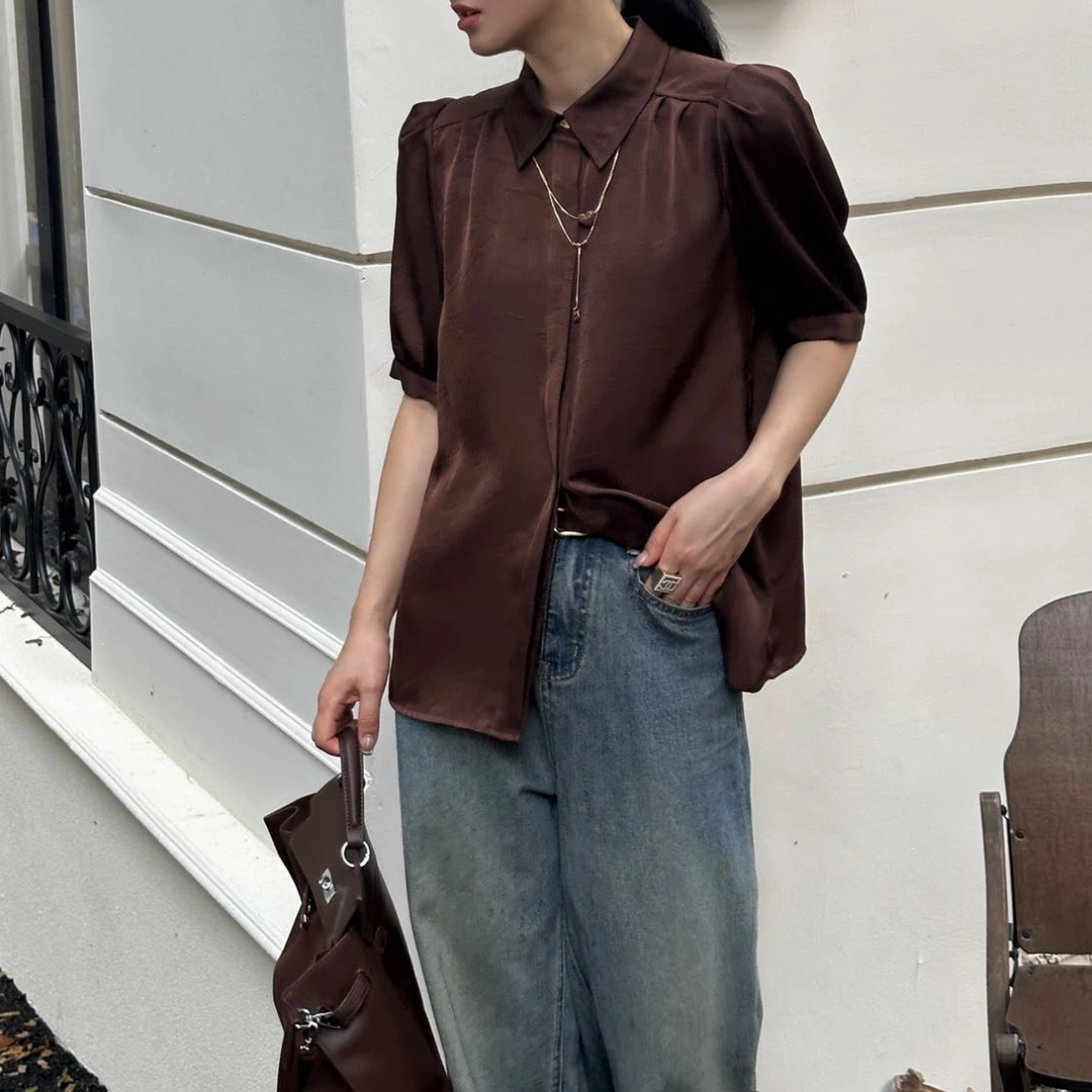 D30662南油爆款气质市场长袖衬衫