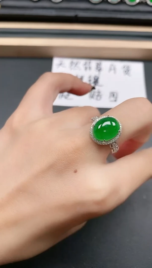 翡翠戒指银S925镶嵌11111