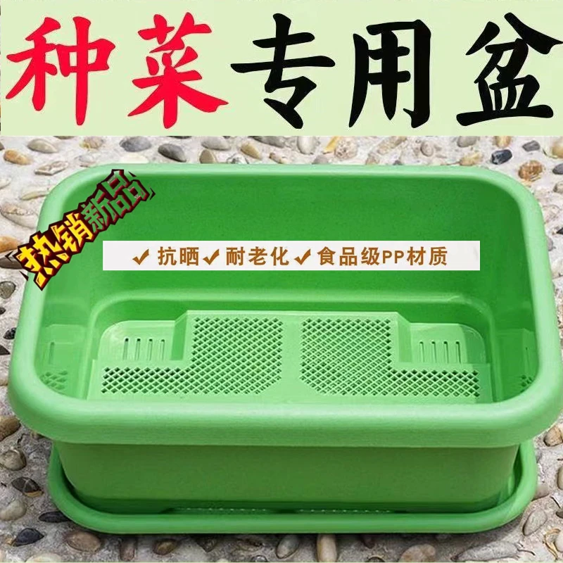 抢购中-加大长方形塑料阳台种菜盆透气耐用家庭蔬菜种植专用