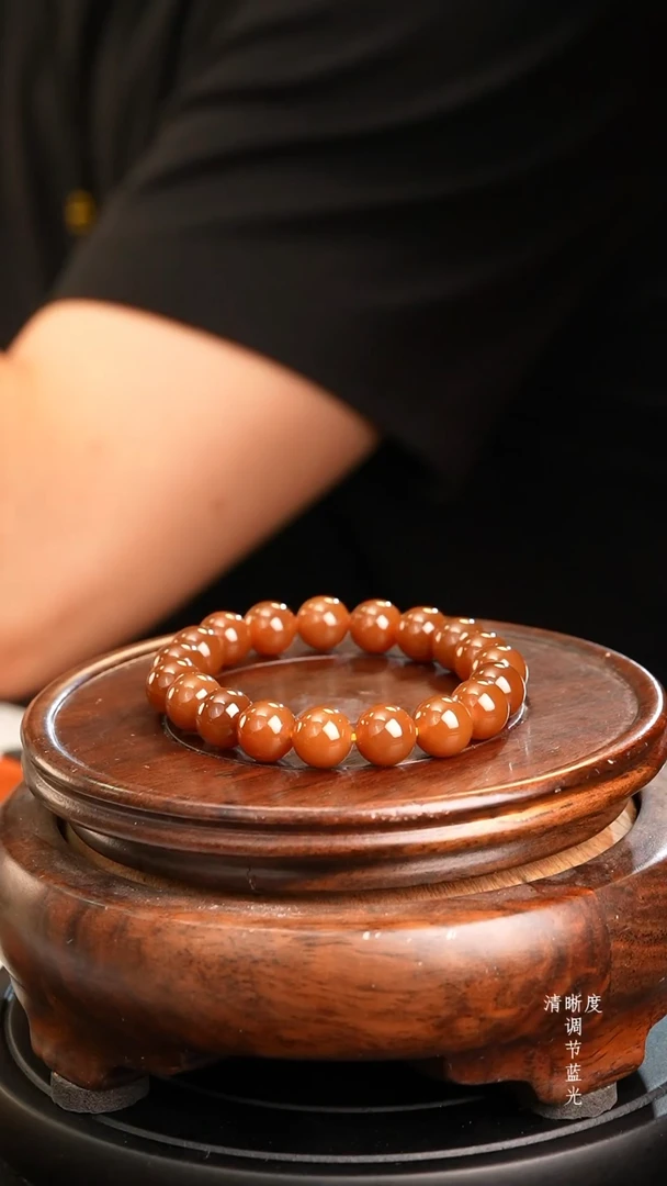 未镶嵌手串和田玉新疆且末红糖手串卡10m满糖细腻