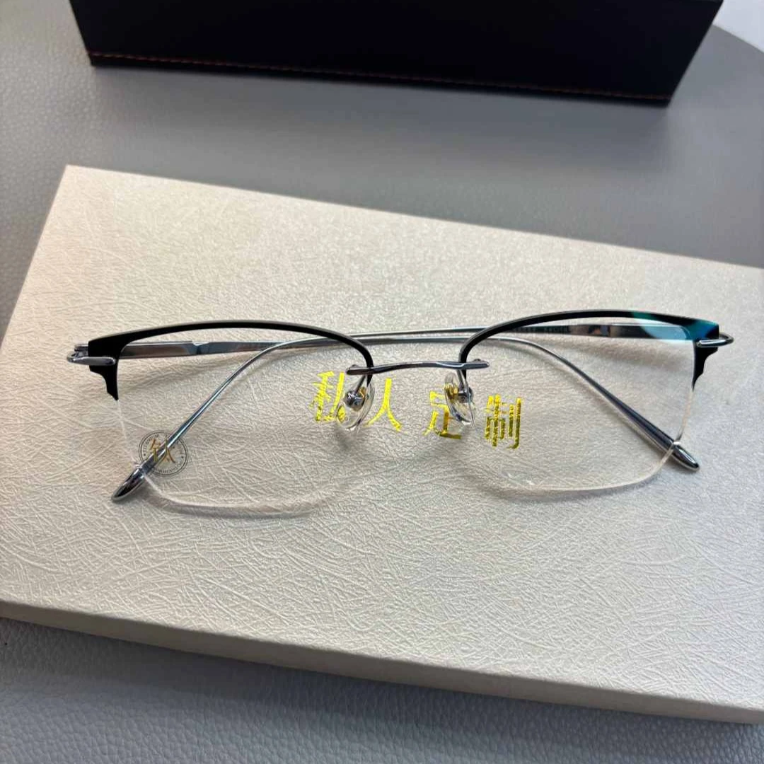 定制纯钛钻石切边高端无框时尚百搭贵气防蓝光染色变色护目眼镜