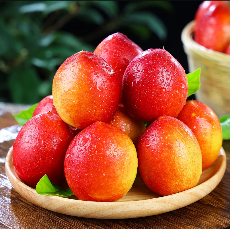 山西运城脆甜麻脸红皮黄肉软硬两吃甜油桃