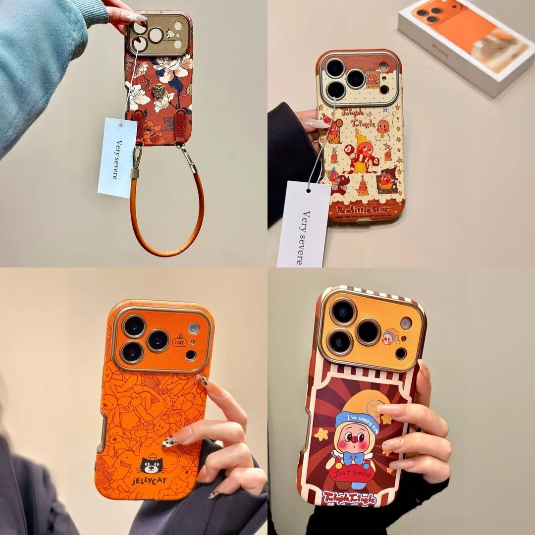 油画花朵小丑星星宝宝猫咪适用苹果17promax手机壳15iPhone16女14