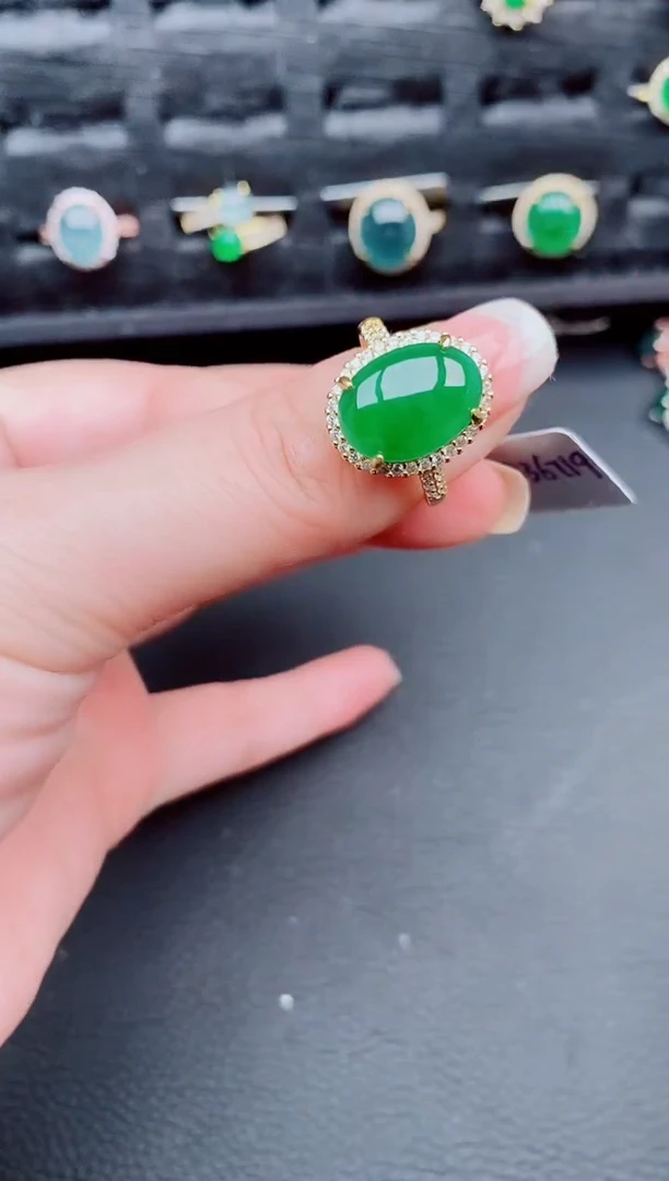 翡翠戒指银S925镶嵌天然a货翡翠199