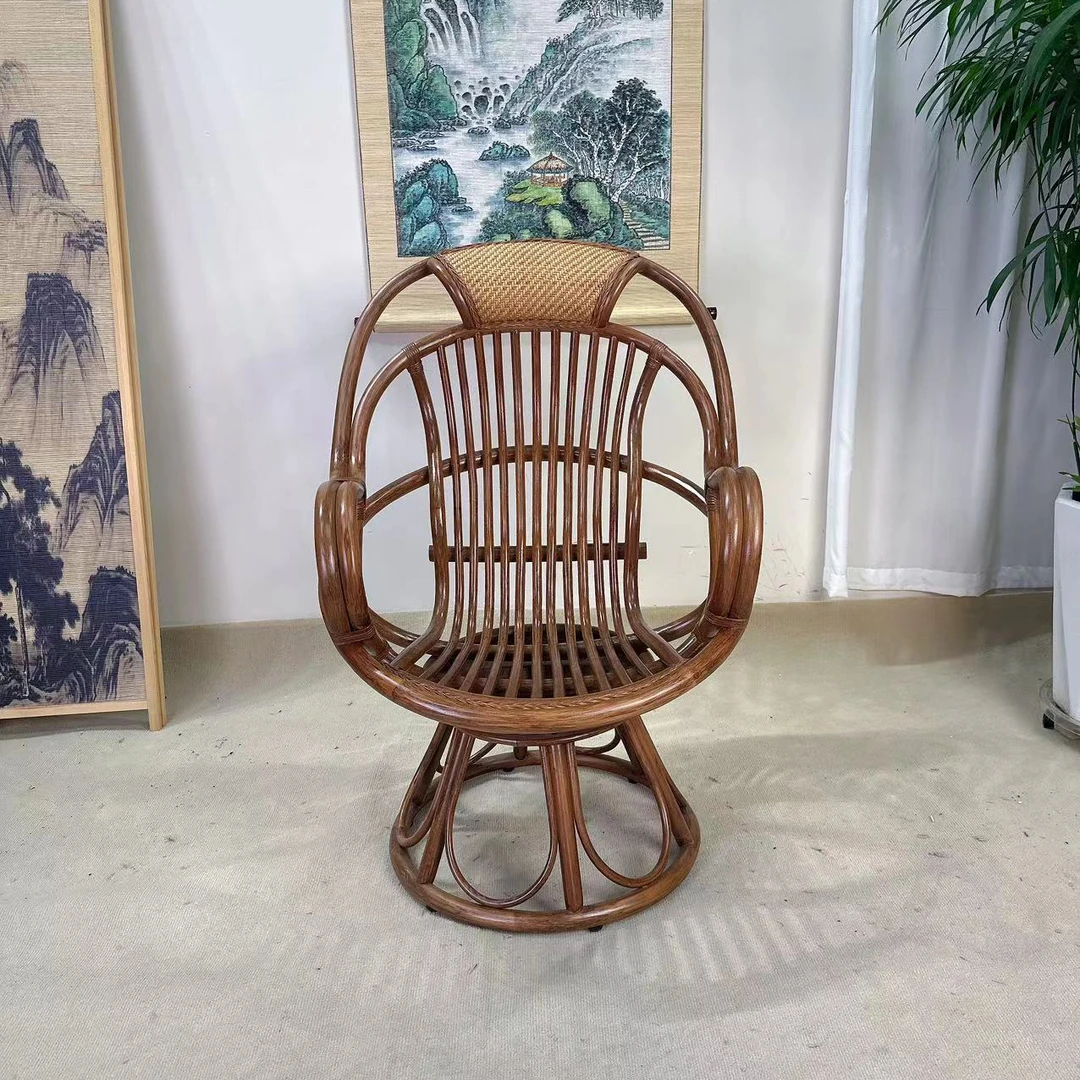 【南象家居】手工全藤头枕转转椅子家用摇摇椅客厅桌椅阳台单人北欧