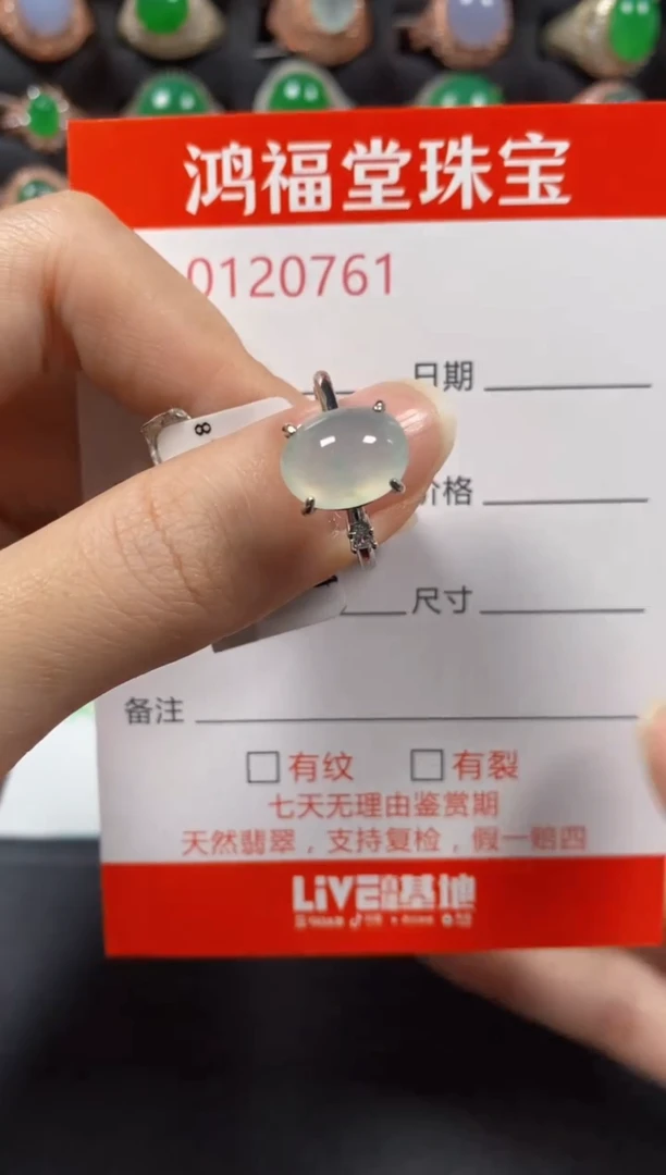 银S925镶嵌戒指翡翠0761