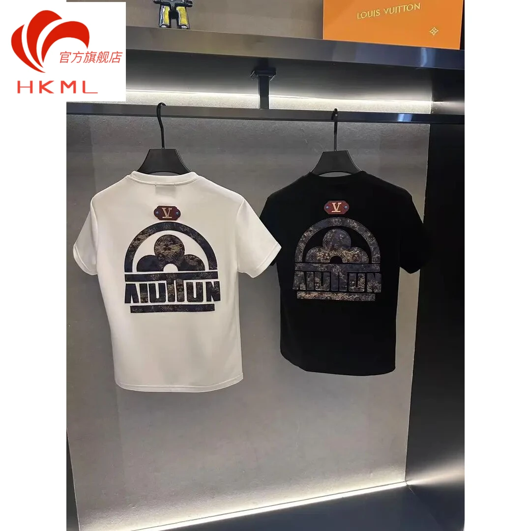 2025男士夏季新款印花短袖轻奢休闲百搭修身时尚半袖爆款T恤上衣