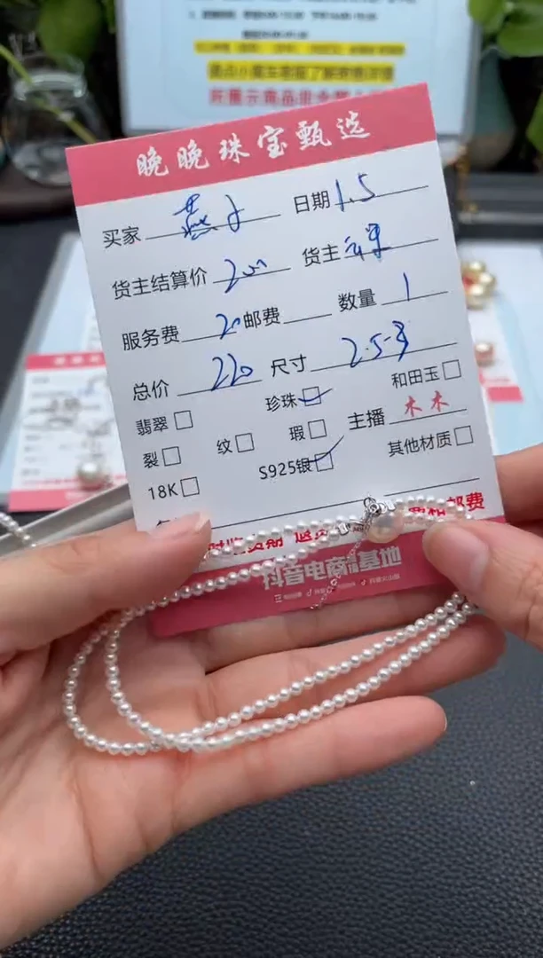 颈饰银S925镶嵌淡水珍珠燕***.项链