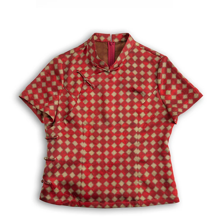 香云纱（瑾遥）年轻款提花花萝国风新中式复古短袖上衣60902