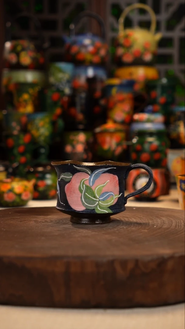 紫砂油画手绘釉下彩