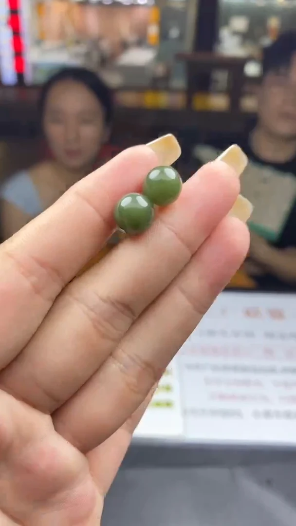 银S925镶嵌和田玉耳饰多样性-耳饰-R1480