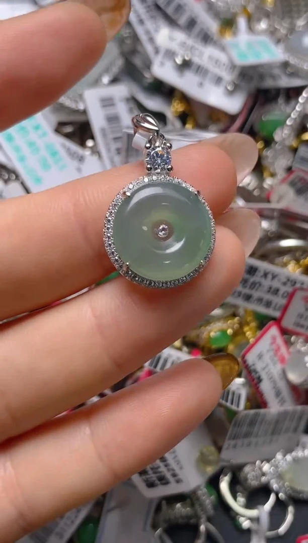 银S925镶嵌戒指翡翠百内无证书