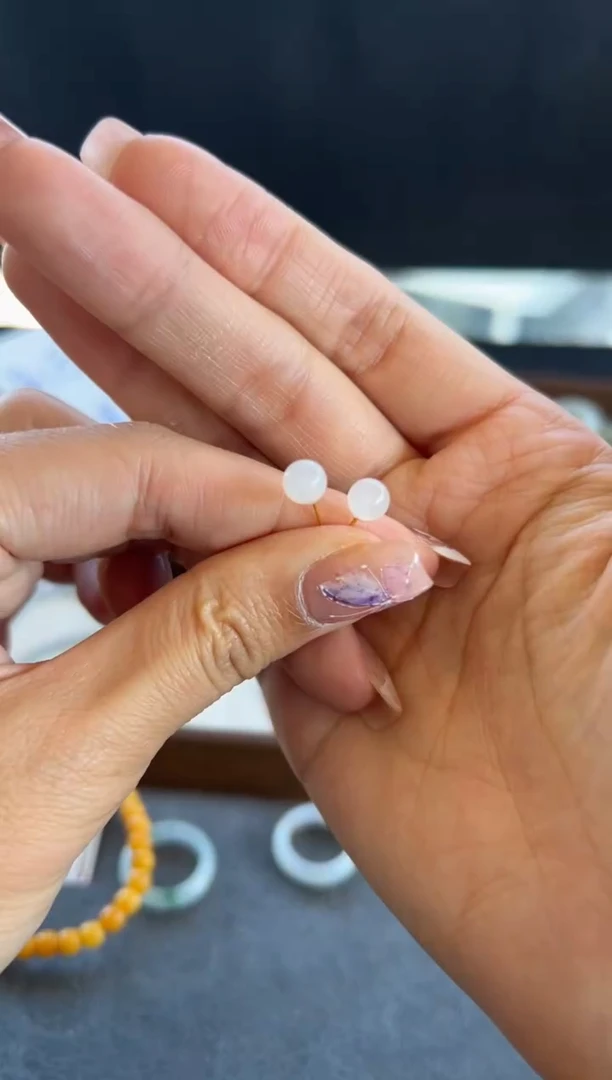 【闪购商品】翡翠耳饰18K金镶嵌406买断