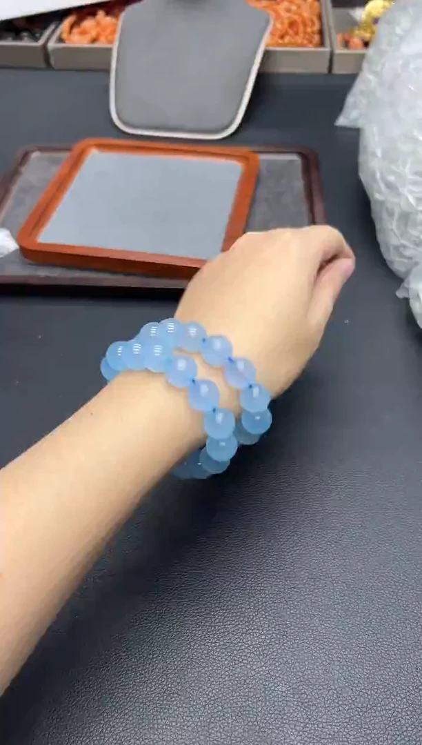 未镶嵌手串海蓝宝石海蓝宝14mm