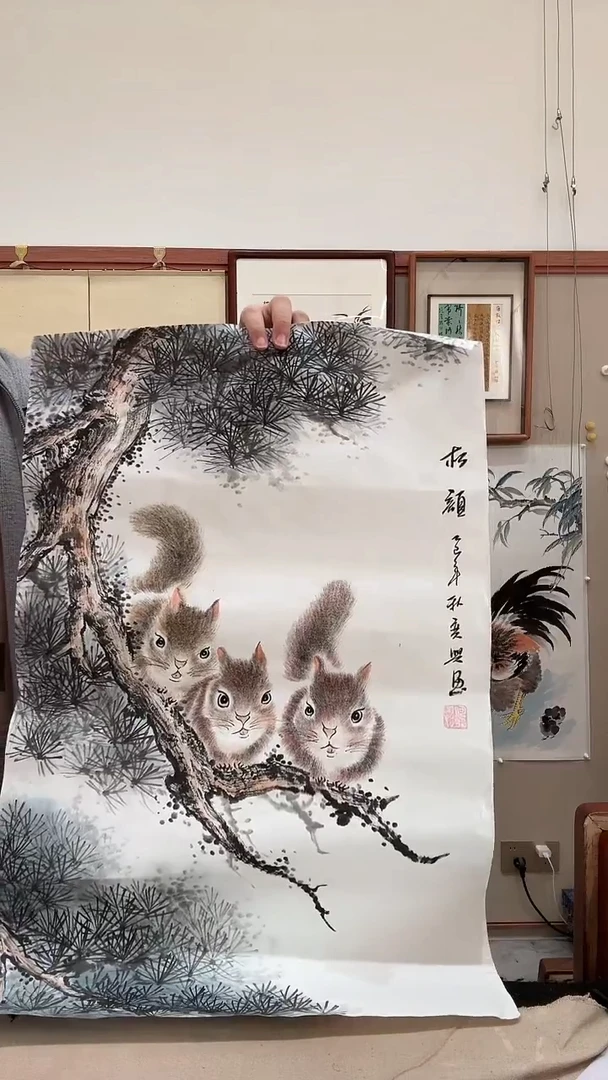 国画j何老师国画作品一件