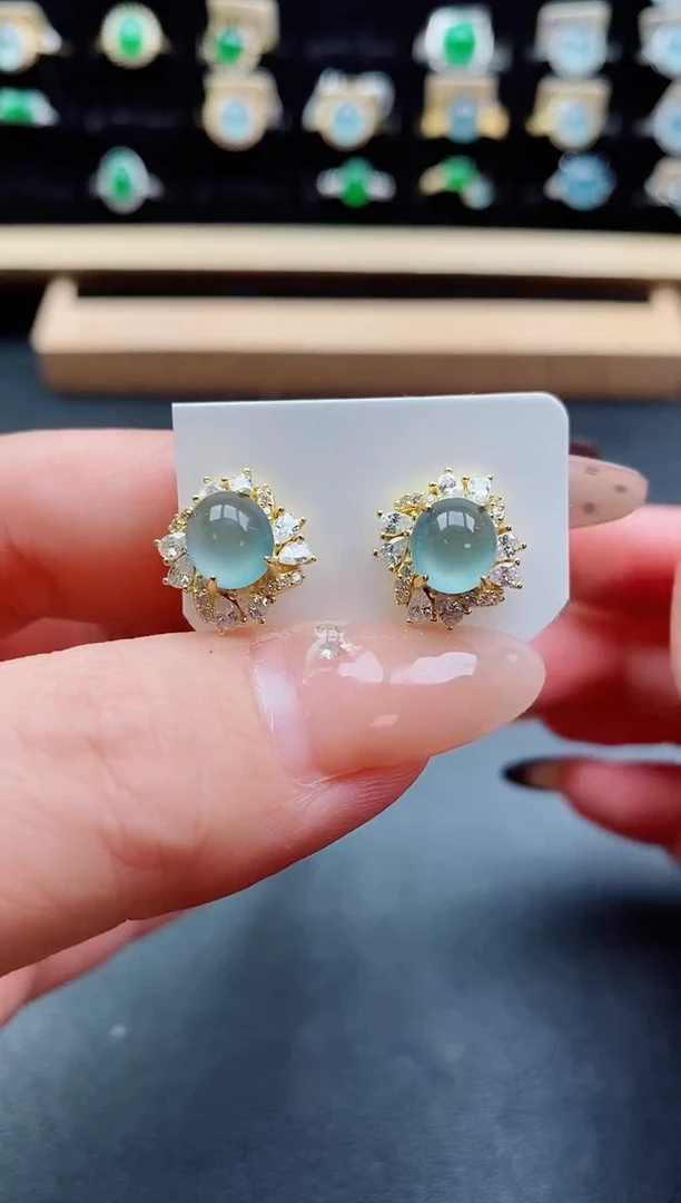 银S925镶嵌戒指翡翠1