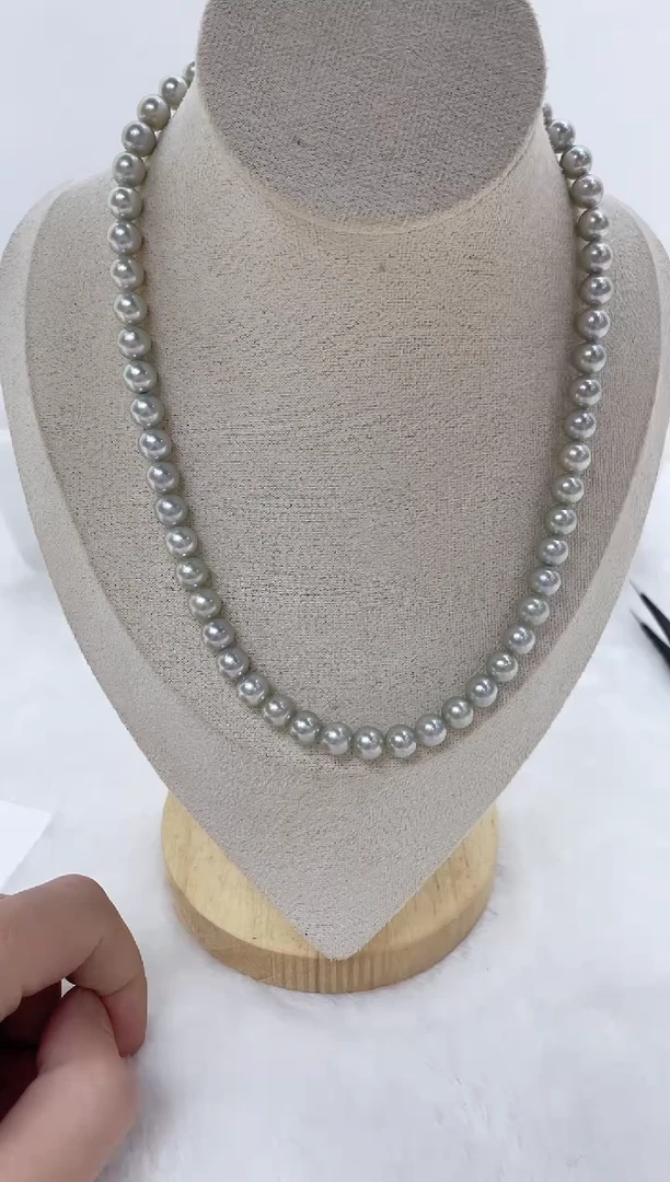 海水珍珠银S925镶嵌颈饰海水珍珠项链