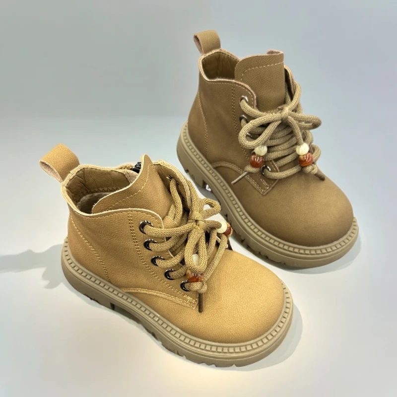 女男童靴秋冬款男童短靴侧拉链学院风男女通用